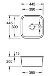 VILLEROY & BOCH VILLEROY & BOCH - Keramický drez Cisterna 50 Cream podstavný 445 x 445 bez excentru 670301KR