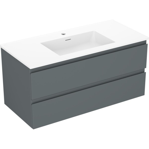 MEXEN/S - Orio kúpeľňová skrinka 100 cm s umývadlom Otis, 2 zásuvky, grafit mat/biela mat 91A10-10047-2-BFF66-W18M01