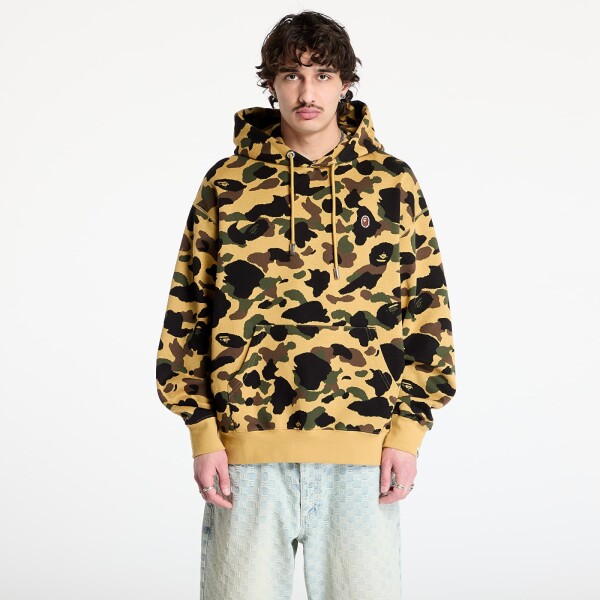 Mikina A BATHING APE 1St Camo Jacquard One Point Relaxed Fit Pullover Hoodie UNISEX Yellow XL