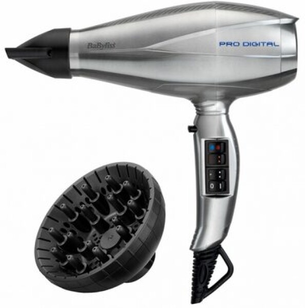 Babyliss 6000E šedá / Fén na vlasy / 2200W / 4 teploty / 4 rýchlosti / ionizácia / difuzér (6000E)