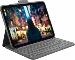 Logitech Logitech Slim Folio - Tastatur und Foliohulle - kabellos - Bluetooth LE - QWERTY - Spanisch - Oxford Gray - fur Apple 10.2-inch iPad Wi-Fi, 10.5-inch iPad Pro Wi-Fi, 10.9-inch iPad Wi-Fi, iPad Air Wi-Fi