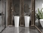 MEXEN - Onyx-01 Voľne stojace umývadlo z liateho mramoru 45 x 45, biela mat 26524500