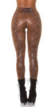 Sexy Highwaist faux leather Leggings with Snake print CAPPUCCINO XL/XXL