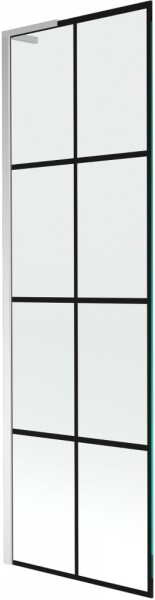 MEXEN/S - Next L vaňová zástena FIX 60 x 150, čierna vzor, chróm 895-060-000-03-77-01