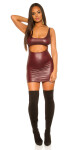 Sexy KouCla UnderBoob? WetLook Minidress BORDEAUX Einheitsgroesse