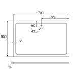H K - THOR Sprchová vanička z liateho mramoru, obdĺžnik, 170x90x3 cm SE-THOR-17090