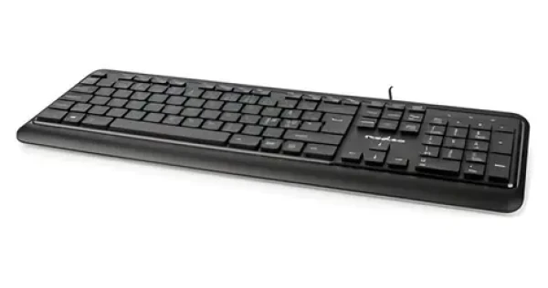 Nedis Multimediálna klávesnica s numerickou klávesnicou / Klávesnica / USB-A / drôtová / QWERTY (KBMU200BKND)