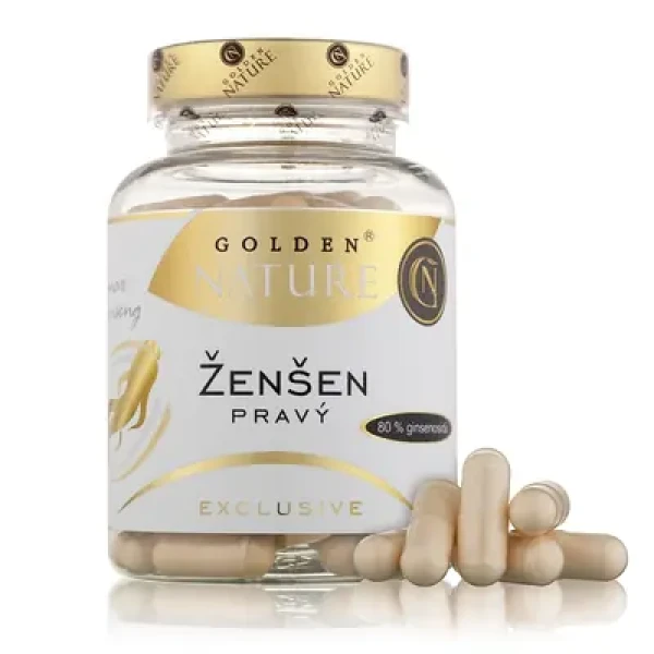 Golden Nature Exclusive Ženšen pravý 80% ginsenoidov 100 cps. (GN000051)