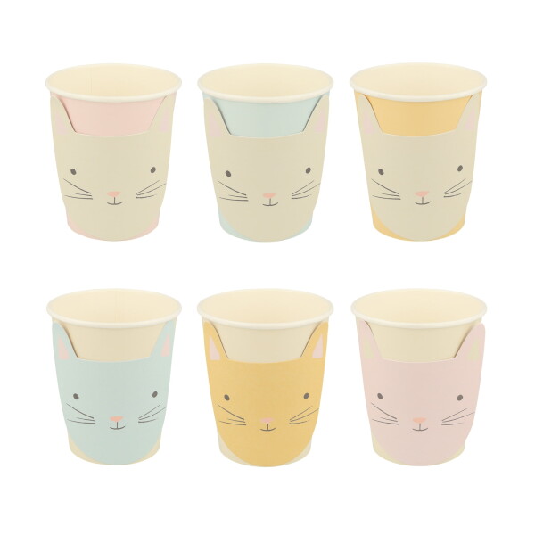 Meri Meri Papierové poháriky Cute Kitten 256 ml - set 8 ks