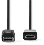 Nedis CCGB37100BK20 čierna / Kábel DisplayPort - HDMI / DisplayPort zástrčka - HDMI konektor / 2 m (CCGB37100BK20)