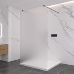 CERANO - Sprchová zástena Walk-in Onyx Duo Ľ/P - 8 mm - hranatá vzpera - čierna matná, mliečne sklo - 160x200 CER-8050BD1887