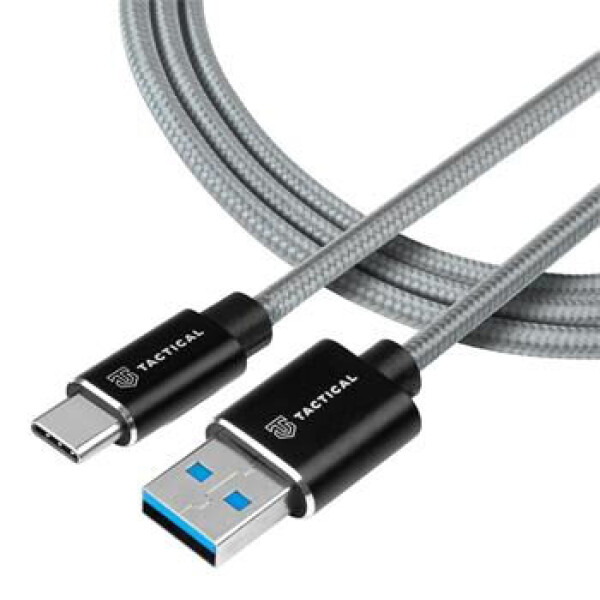 Tactical Fast Rope Aramid Cable USB-A - USB-C 1m šedá (8596311153112)