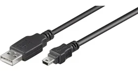 MicroConnect kábel USB-A - miniUSB 10 m čierna / Kábel / 480 Mbit/s (USBAMB510)
