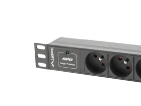 Lanberg čierna / Zásuvková lišta / 10" / 1U / 3x zásuvka / 10A / C14 / 2m (PDU-03E-0200-IEC-BK)