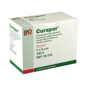 CURAPOR Krytie na rany s vankúšikom chirurgické samolepiace sterilné 7 x 5 cm 1 ks
