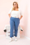 Dámske Plus veľkosť bavlnené nohavice s opaskom Denim 6XL