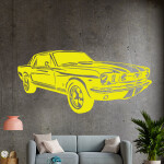 Veselá Stena Samolepka Automobil Ford Mustang Farba: čierna, Veľkosť: 60 x 28 cm