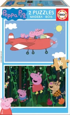 Educa Drevené puzzle Prasiatko Peppa
