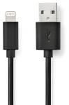 Nedis čierna / Dátový kábel / USB-A (M) - Lightning (M) / USB 2.0 / 480 Mbps / 1 m (CCGB39300BK10)