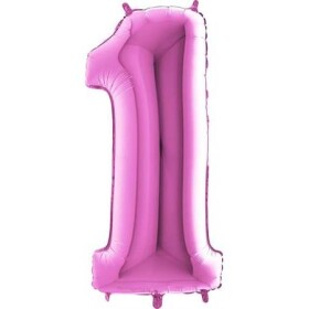 Nafukovací balónik číslo 1 ružový 102 cm extra veľký - Grabo