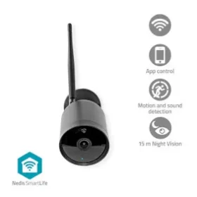 Nedis WIFICO40CBK / Vonkajšia kamera / 1920 x 1080 / Wi-Fi / microSD / IP65 / Android iOS / SmartLife (WIFICO40CBK)
