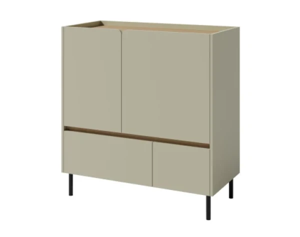 Komoda so zásuvkami Lucky, 95 cm, eukalyptovo zelená/baltský dub%