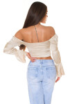 Sexy Koucla Corset Top off-shoulder Satin Look Einheitsgroesse