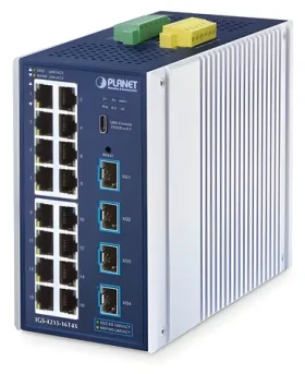 Planet IGS-4215-16T4 / Switch priemyselný / L2/L4 / 16x GLAN / 4X SFP / DIN / IP30 (IGS-4215-16T4X)