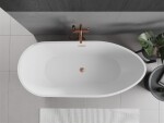MEXEN/S - Eos voľne stojaca vaňa 170 x 75, biela, sifón a prepad meď kartáčovaná 52471707500-65