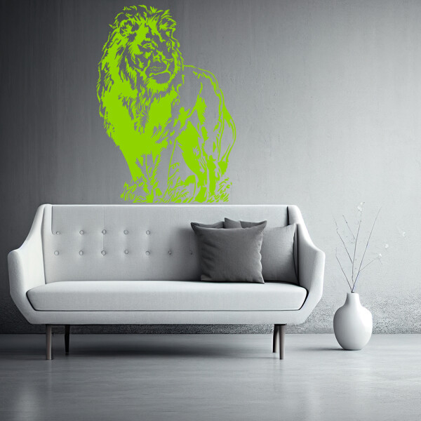 Veselá Stena Samolepka Pózujúci lev Farba: zelená, Veľkosť: 100 x 69 cm