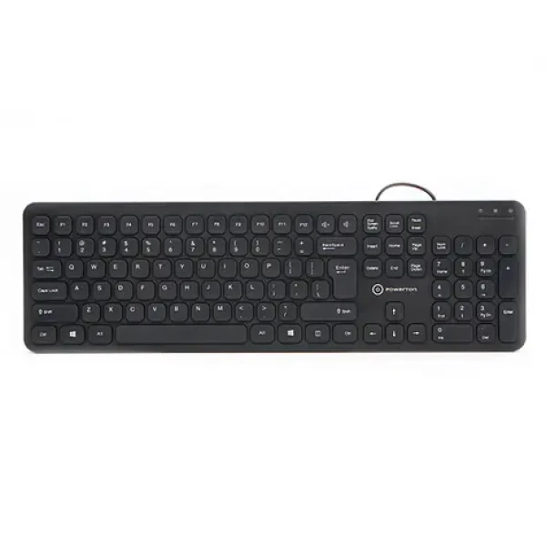 Powerton WPK102 US layout čierna / Klávesnica / membránová / USB / US layout (YCWPUT12BU00)