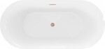 MEXEN/S - Roxy voľne stojaca vaňa 170 x 80, biela, sifón a prepad meď kartáčovaná 51201708000-65