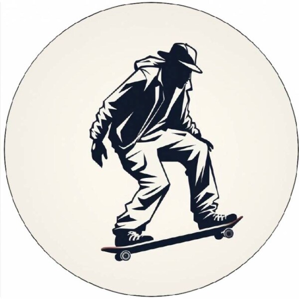 Jedlý papier „skateboardista“, čiernobiely, 19,5 cm - Pictu Hap