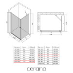 CERANO - Sprchovací kút Antelo L/P - 6 mm - chróm, transparentné sklo - 120x60x190 - otočný CER-8050BD138