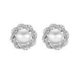CRYSTalp Luxusné náušnice s kryštálmi a perlou Rich pearl 42310.R