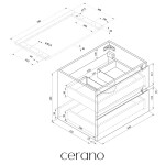 CERANO - Kúpeľňová skrinka Carole + doska pod umývadlo Navira Pro - 36 mm - dub medový - 70x51, 6x46 CER-668351