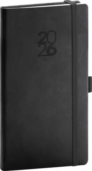 NOTIQUE Vreckový diár Aprint Top 2026 čierny / 9 x 15.5 cm (PGD-KAPAT-6001)