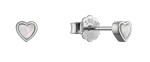 Evolution Group Minimalistické strieborné náušnice Srdiečka s perleťou 11707.1