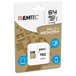 EMTEC Elite Gold micro SDXC karta 64GB + adaptér SD / U1 / Class 10 / čítanie: 90MBs / zápis: 20MBs / vhodné pre FHD (ECMSDM64GXC10GP)