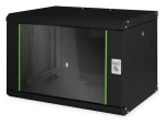 Digitus Unique čierna / Nástenný rack / 7U / 420x600x450 mm / sklenené dvere / IP20 (DN-19 07-U-SW)