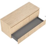 MEXEN/S - Rivel kúpeľňová skrinka pod umývadlo 120 cm s doskou, 2 zásuvky, reliéf, dub 91A20-12047-2-BFFC81