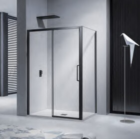 H K - Sprchovací kút NERO 130x90. Ľ/P variant SE-NERO13090