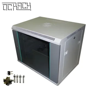 Opticord OCRACK OCC-06U-45SBK čierna / Rozvádzač nástenný / 19" / 6U / 450 mm / sklenené dvere (9350BK)