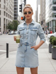 Džínsové mini šaty JENSAGA EY2592 svetlomodré - DStreet S