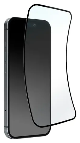 Puro Flexible Glass D3O / Hybridné sklo / čierny rámček / iPhone 16 / iPhone 15 / iPhone 15 Pro