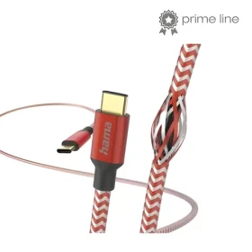 HAMA Reflective červená / Nabíjací kábel / USB-C na USB-C / 1,5 m / nylon (002015600000)