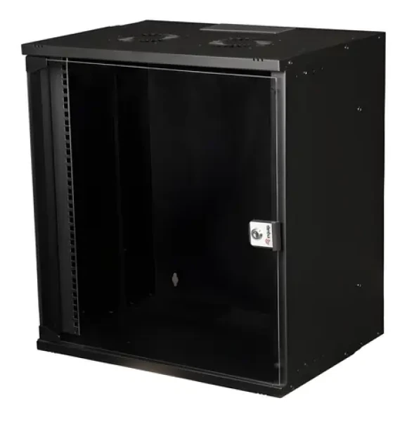 Equip Eco čierna / Nástenná skriňa / 12U / 19" / 540x400 mm / sklenené dvere (EWM-12-5440-B)