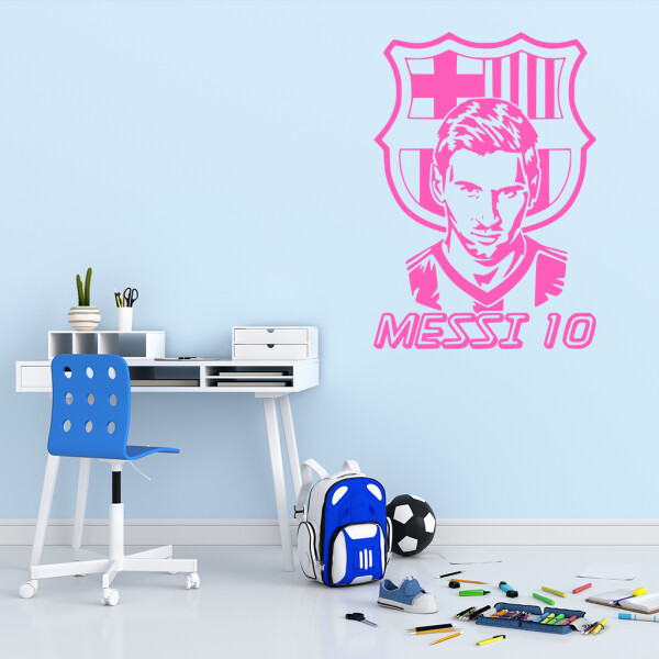 Veselá Stena Samolepka Lionel Messi 10 Farba: růžová, Veľkosť: 100 x 70 cm