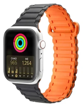 Dux Ducis Armor remienok čierna / Remienok / Apple Watch SE, Series 9-1 / 38, 40, 41 mm / silikónový, magnetické zapínanie