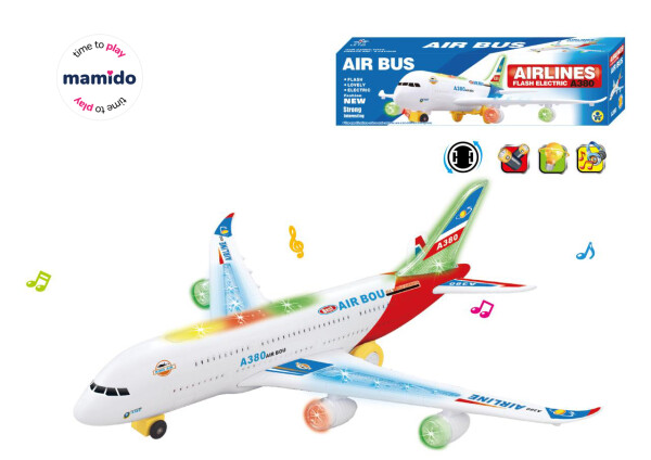 Mamido Mamido Lietadlo A380 svetlá a zvuky biele MT1295